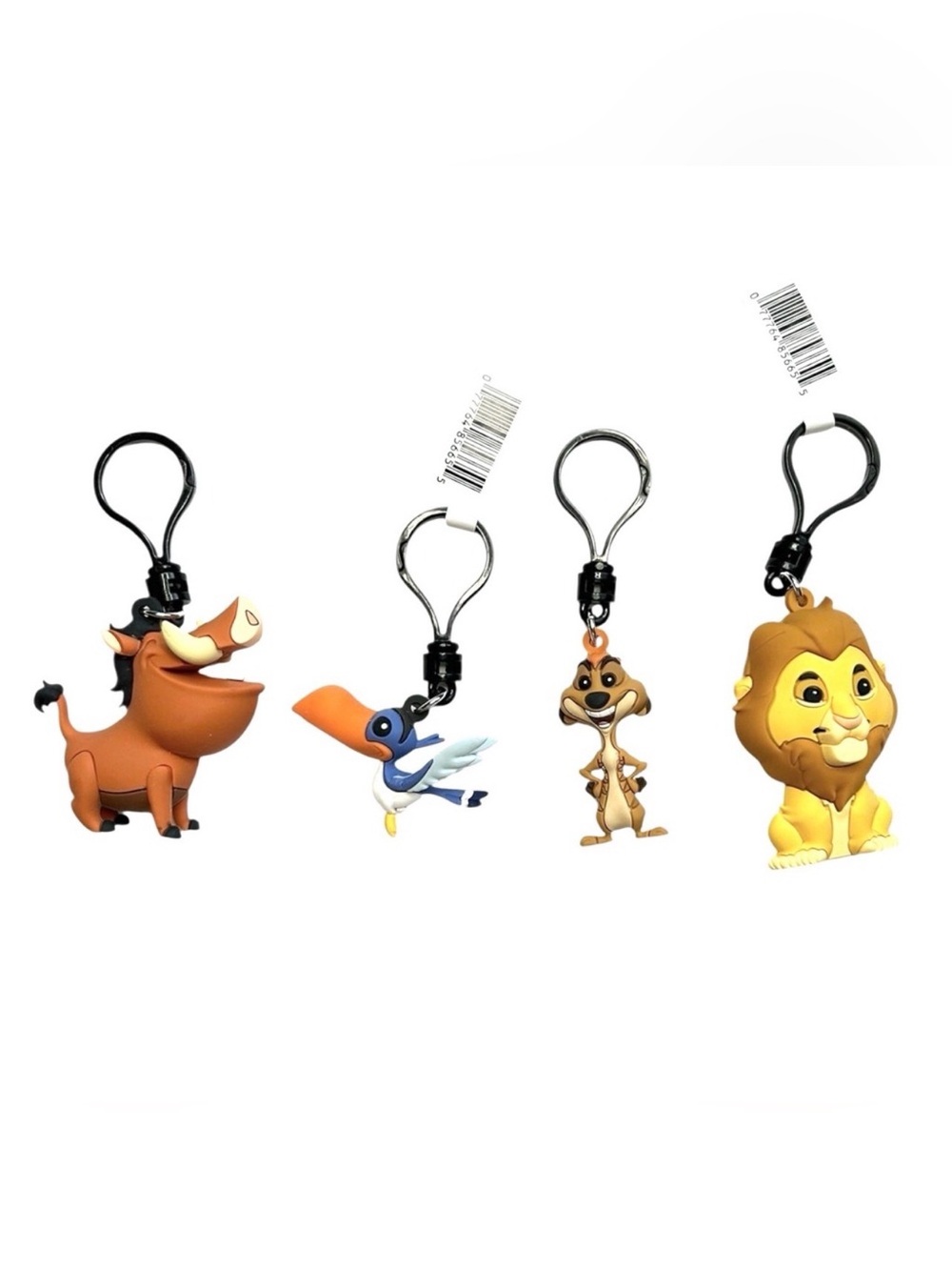 DISNEY The Lion King Character Keychain Set Simba Timon Pumbaa Zazu Clip Charms